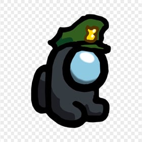 HD Black Among Us Mini Crewmate Military Hat PNG