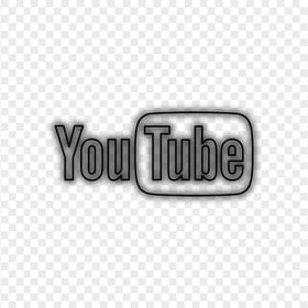HD Black Neon Outline Youtube YT Logo PNG