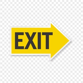 HD Yellow Exit Emergency Sign Transparent Background