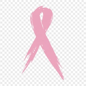 HD Brush Stroke Breast Cancer Pink Ribbon Sign PNG