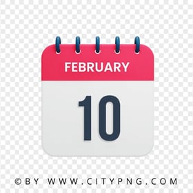 February 10th Date Vector Calendar Icon HD Transparent PNG