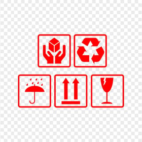 Packaging Red Icons Labels PNG
