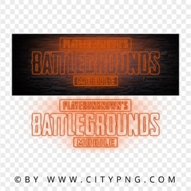 HD Player Unknown Battlegrounds Orange Light Neon Logo PNG
