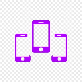 HD Three Purple Smartphone Icon Transparent PNG