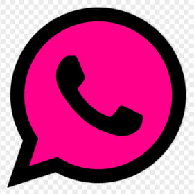 HD Cerise Pink & Black Wa Whatsapp Logo Icon PNG