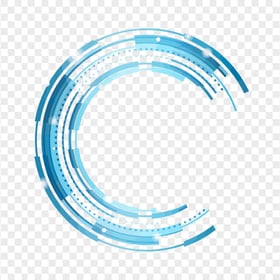 Blue Futuristic Circle Ring PNG