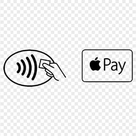 Contactless Apple Pay Black Icons FREE PNG