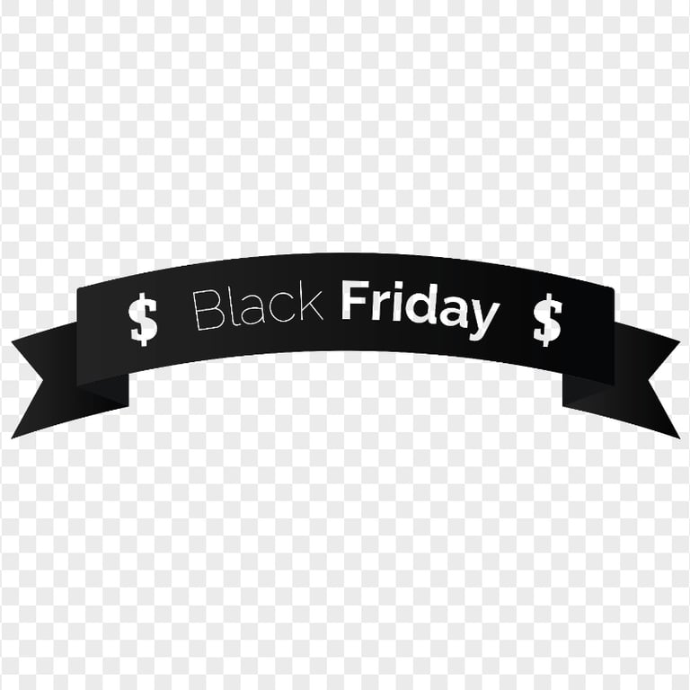 HD Black Friday Outline Ribbon Discount Sales PNG
