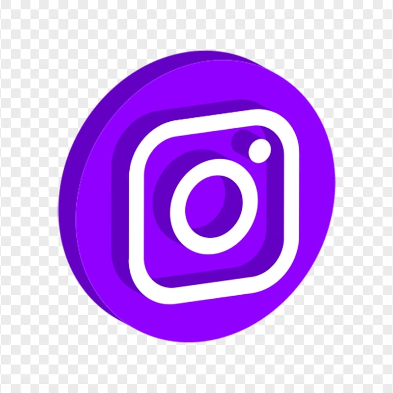 3D Purple Instagram Logo Icon