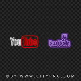 HD Neon Youtube & Twitch Logos Transparent PNG