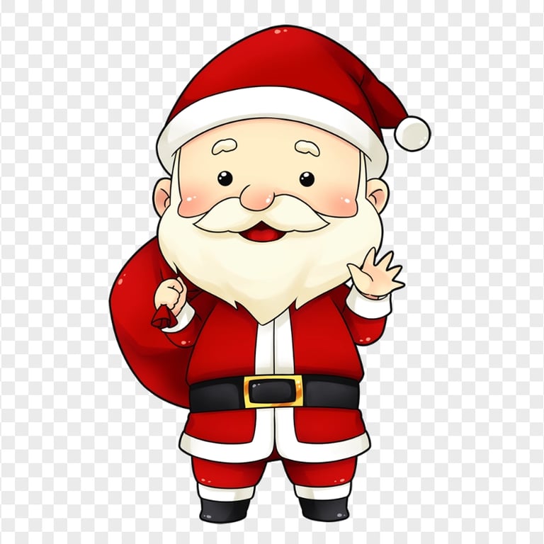 HD Santa Claus Chibi Cartoon Character PNG