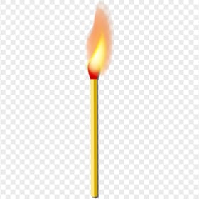 HD Realistic Burning Matchstick Illustration PNG