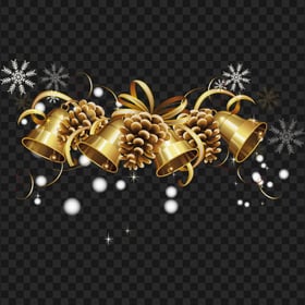 Download HD Gold Christmas Bells PNG