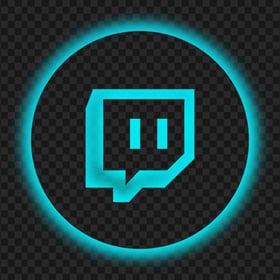 Twitch Light Blue Neon App Icon PNG