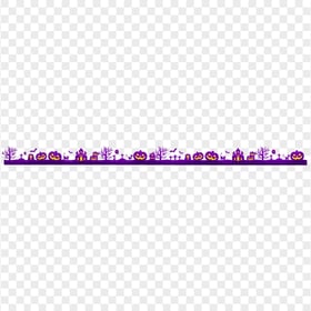 HD Halloween Purple Pumpkins Horizontal Border PNG