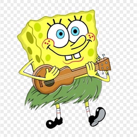 HD Spongebob Playing The Guitar Illustration PNG