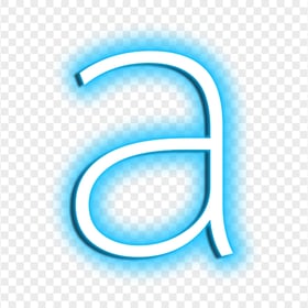 Neon A Letter Text Alphabet Blue & White