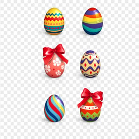 Set of Vector Easter Eggs HD Transparent Background