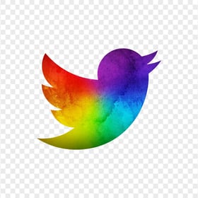 HD Rainbow Twitter Bird Logo Icon PNG