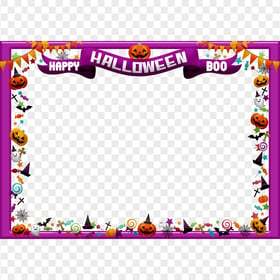 Halloween Purple Photo Picture Frame PNG