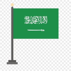 Flat Saudi Arabia Flag Pole Icon PNG
