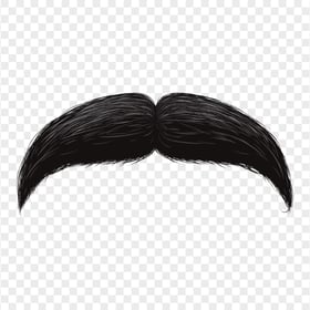 Funny Black Hair Moustache HD PNG