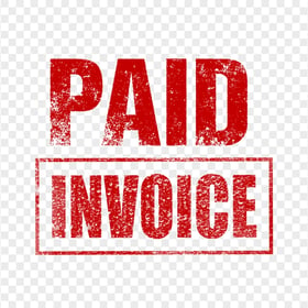 Red Paid Invoice Stamp Icon Text