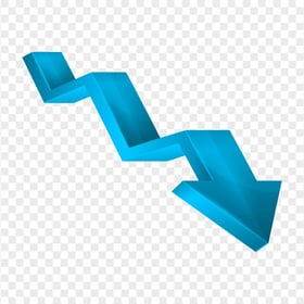 HD Blue Down 3D Arrow PNG