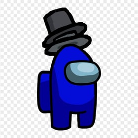 HD Blue Among Us Crewmate Character With Double Top Hat PNG