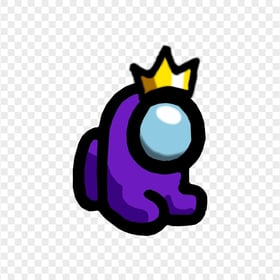 HD Purple Among Us Mini Crewmate Baby With Crown Hat PNG