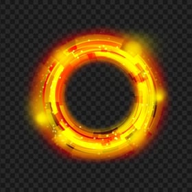 Digital Lighting Luminous Yellow Ring Circle Effect PNG