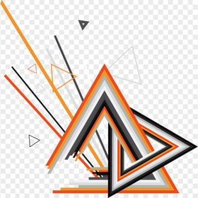 Orange & Black Triangles Shapes Abstract HD PNG