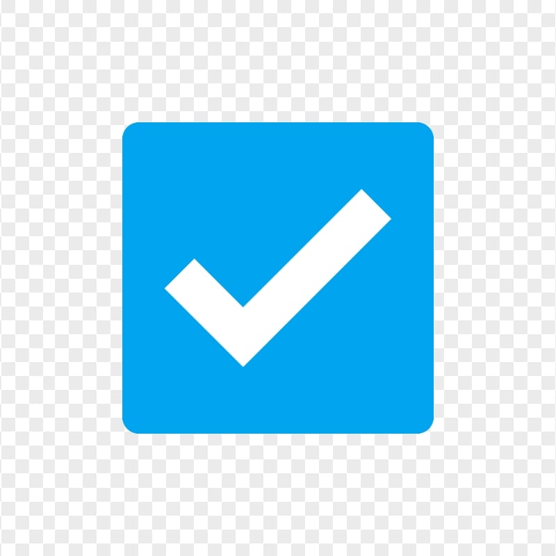 PNG Blue Square Badge Verified Tick Mark Icon