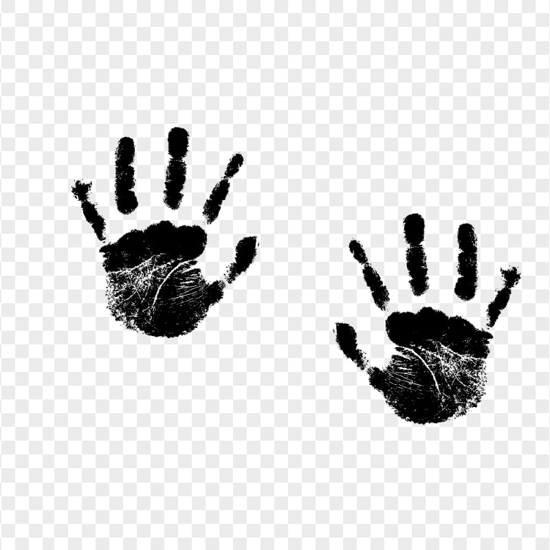 HD Black Two Realistic Hand Print PNG | Citypng