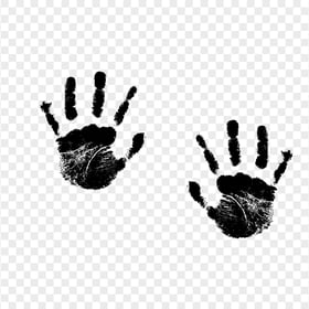 HD Black Two Realistic Hand Print PNG