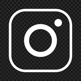 HD White Outline Round Instagram Logo Icon PNG