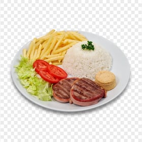 Delicious Fast Food Riz and steak Meal HD Transparent PNG
