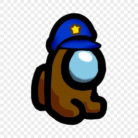 HD Brown Among Us Mini Crewmate Character Baby Police Hat PNG