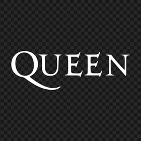 Queen White Text Word Logo FREE PNG