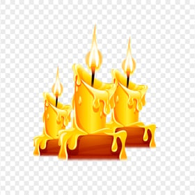 HD Burning Lighted Three Candles Illustration PNG