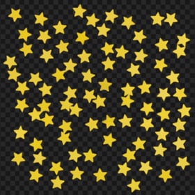 Yellow Glowing Stars Confetti PNG Image