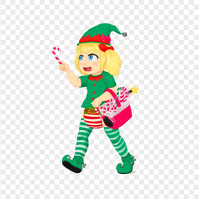 HD Beautiful Cartoon Girl Wearing Elf Costume PNG