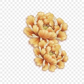 Gold Petaled Flowers Image PNG