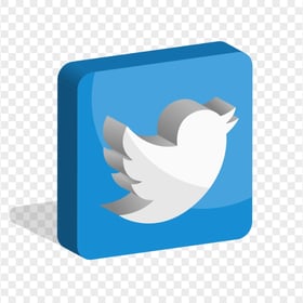 HD 3D Twitter Square App Icon PNG