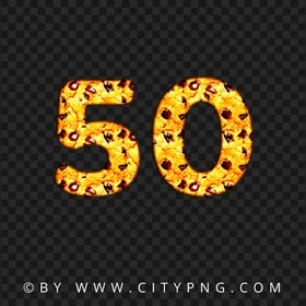 50 Text Number Cookie Style Image PNG
