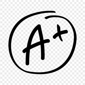 A+ Grade Result Black Hand Drawn PNG