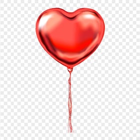HD Single Red Heart Love Balloon PNG