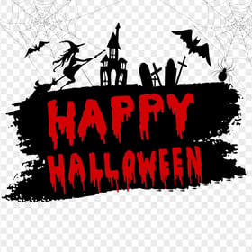 HD Happy Halloween Black & Red Illustration Design Image PNG
