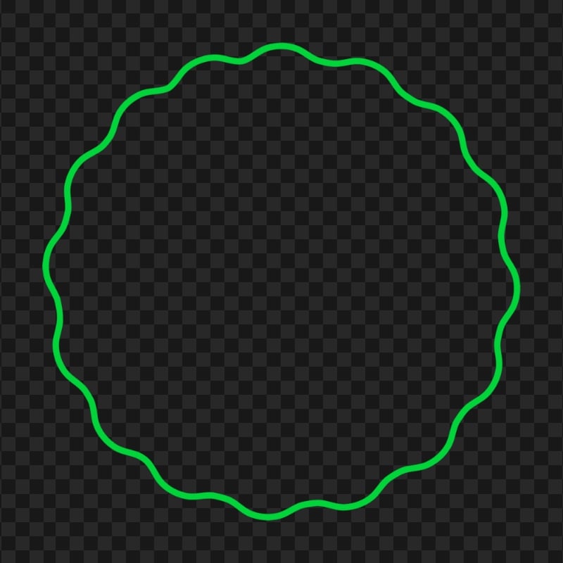 Wavy Green Circle Shape Border Frame Download PNG