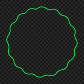 Wavy Green Circle Shape Border Frame Download PNG